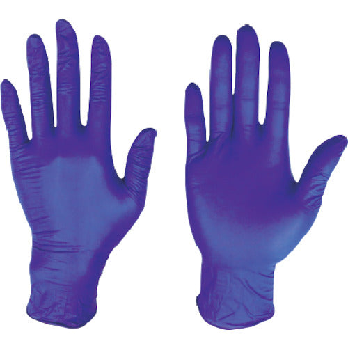 川西 ニトリル使いきり手袋粉無300枚入ダークブルーMサイズ 2062BL-M 102-6081