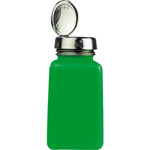DESCO 静電気拡散性ボトル 緑色 ワンタッチ HDPE 180cc 112-0675