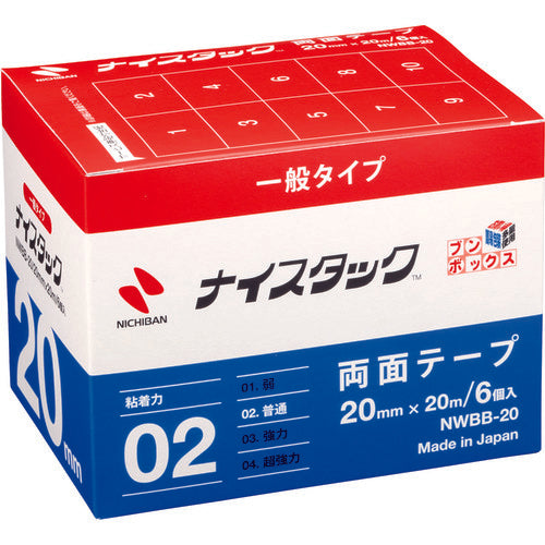 ニチバン 両面テープ ナイスタック NWBB-20 20mmX20m(大巻6巻入) 124-6991