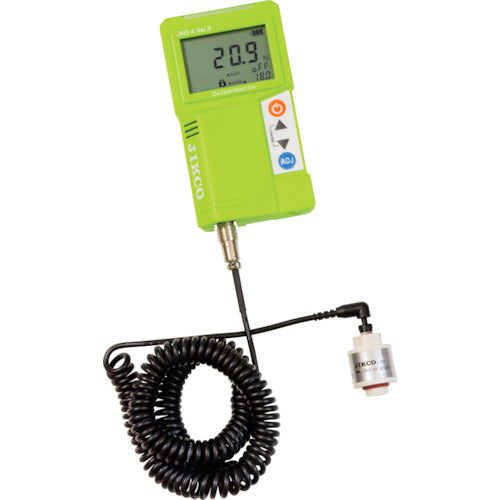 ジコー 酸素濃度計(カールコード付き、センサーむき出し型、ACアダプタ付) 338-5283