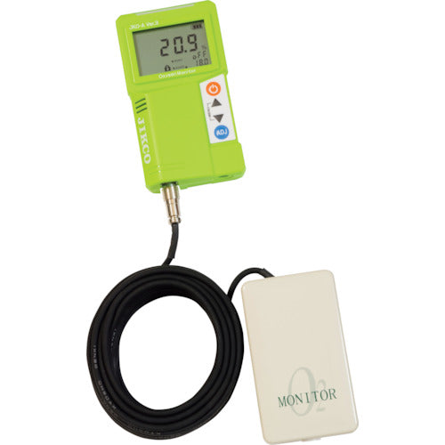 ジコー 酸素濃度計(センサーケーブル10m付、センサーボックス型、ACアダプタ付) 338-5288