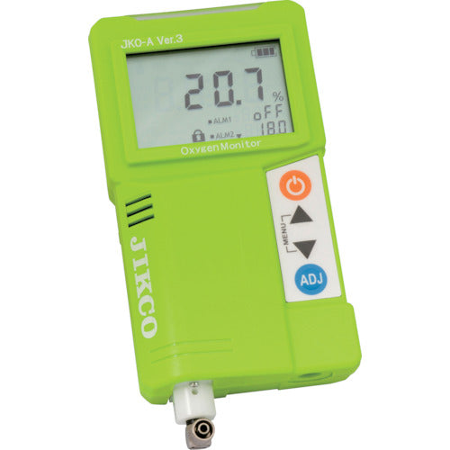 ジコー 酸素濃度計(センサー内蔵型、エルボ型チューブ継手付) 338-5289