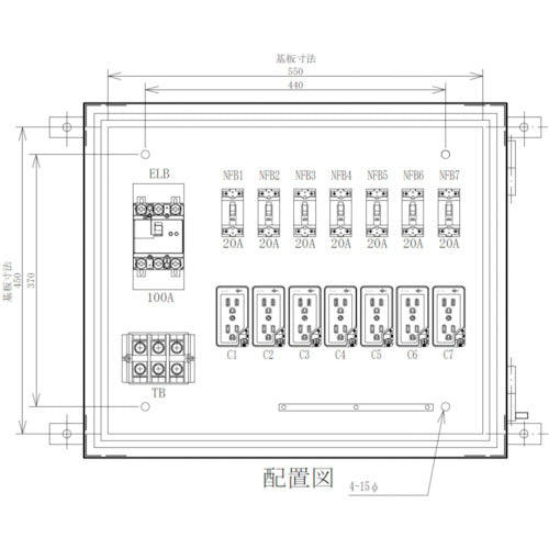 セフティー 仮設電灯分電盤 ML100-70 主幹100A 7回路 340-2900