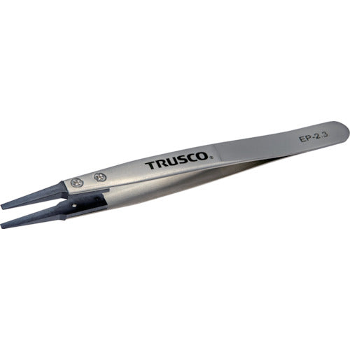 TRUSCO ESDチップピンセット 先平型 先端幅2.3mm 363-7938