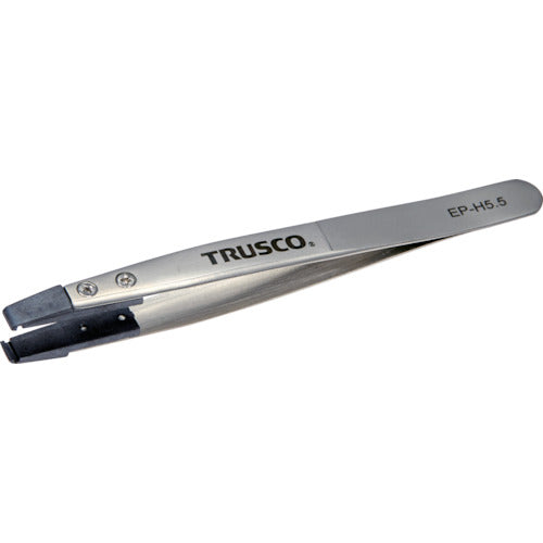 TRUSCO ESDチップピンセット 先平型 先端幅5.5mm 363-7939