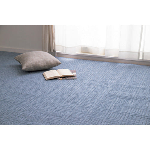 萩原 軽くて扱いやすい平織カーペット アンバー江戸間4.5帖 ブルー 1760×30×870   368-8501