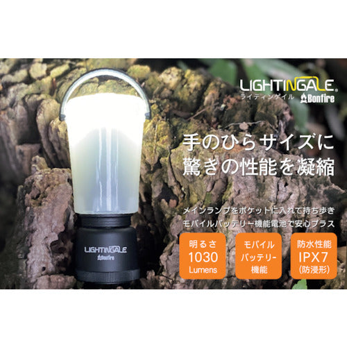 ライティンゲイル LEDミニランタンBonfire+3400mAh充電池 428-2844