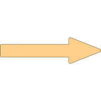 緑十字 配管方向表示ステッカー →薄い黄矢印 貼矢61 55×200mm 10枚組 アルミ 193161 815-0976