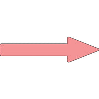 緑十字 配管方向表示ステッカー →蛍光赤矢印 貼矢16 40×150mm 10枚組 エンビ 193216 815-0982