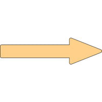 緑十字 配管方向表示ステッカー →薄い黄矢印 貼矢62 40×150mm 10枚組 アルミ 193262 815-0991