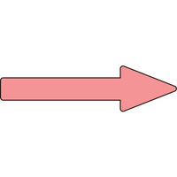 緑十字 配管方向表示ステッカー →蛍光赤矢印 貼矢17 30×100mm 10枚組 エンビ 193317 815-0997