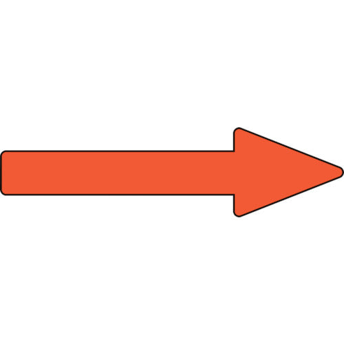 緑十字 配管方向表示ステッカー →黄赤矢印 貼矢55 30×100mm 10枚組 アルミ 193355 815-1004
