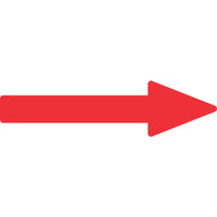 緑十字 配管方向表示ステッカー →赤矢印 貼矢81 55×200mm 10枚組 エンビ 193581 815-1028