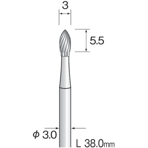 ミニモ 超硬カッター スパイラルカット Φ3 軸径3.0mm 852-7341