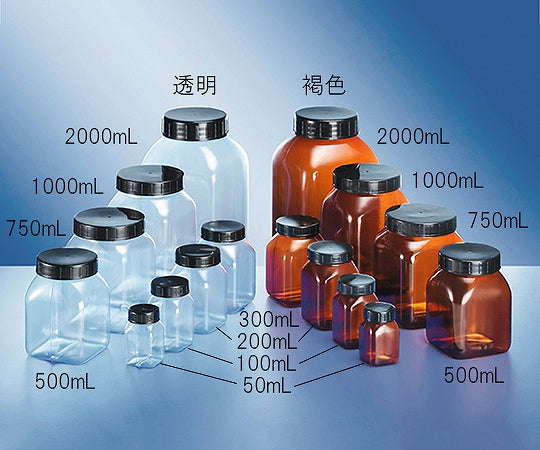 広口角瓶 透明 300mL 300C 3-6982-04