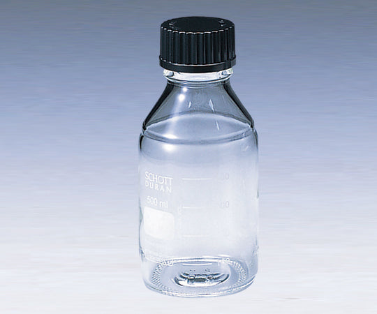 デュラン(R) ねじ口瓶丸型白 黒キャップ付 500mL 2-075-03