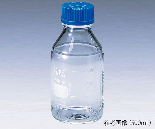 デュラン(R) ねじ口瓶丸型白 青キャップ付 500mL 2-077-04