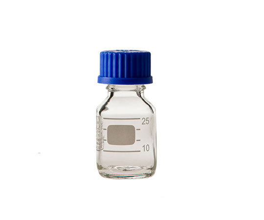 デュラン(R) ねじ口瓶丸型白 青キャップ付 25mL 2-077-12