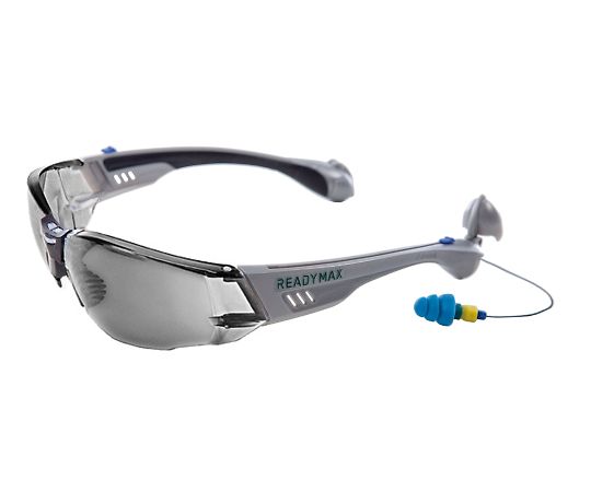 イヤープラグ内蔵型保護眼鏡(サイドガード) グレー GLCNS-GR 3-8989-04