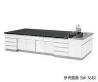 中央実験台 木製タイプ (3600×1200×800mm) SAI-3612 3-7769-03