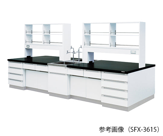 中央実験台 (木製タイプ) 3000×1200×800/1800 mm SFX-3012 3-7789-02