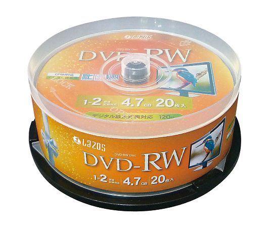 ブランクメディアディスク DVD-RW CPRM対応 20枚スピンドル L-DRW20P 3-664-04