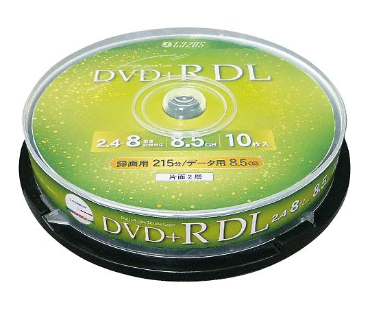 ブランクメディアディスク DVD+R DL データ用 10枚スピンドル L-DDL10P 3-664-05