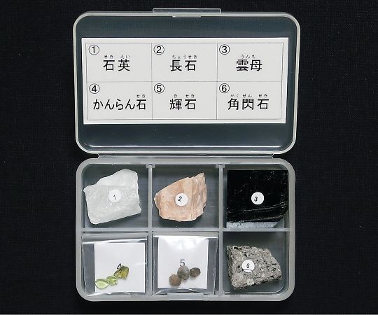 岩石標本(岩石標本造岩鉱物6種)   3-657-05