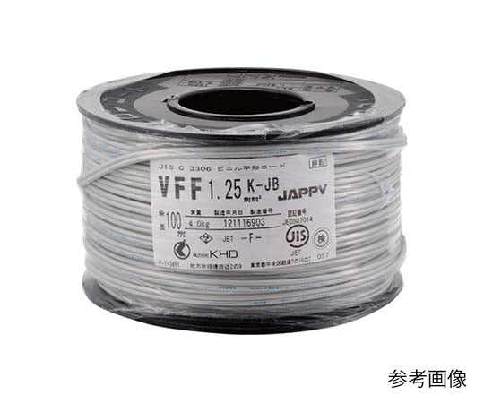 ビニル平形コード VFF 0.75mm白 VFF 0.75SQ  ｼﾛ ﾎﾞﾋﾞﾝK JB 62-3146-27