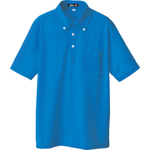 アイトス ボタンダウン半袖ポロシャツ ブルー M 10599-006-M 414-1776
