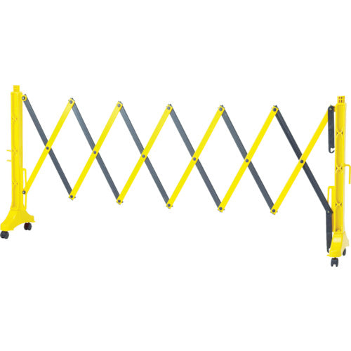 緑十字 伸縮式バリケード 黄/黒 高さ1m×幅0.5～2.5m 連結可能タイプ 116131 818-8133