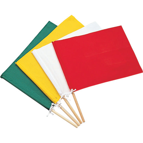 緑十字 手旗 黄 300(450)×420mm 綿+木製棒 245003 371-9651