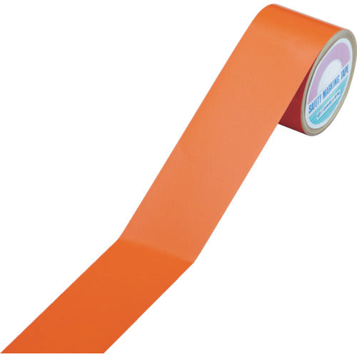 緑十字 ラインテープ(反射) オレンジ 反射-50YR 50mm幅×10m 屋内用 ポリエステル 265015 480-2900