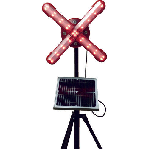 仙台銘板 ネオクロスアロー ソーラー式大型回転灯 三脚付 電源セット 3050850 818-4909