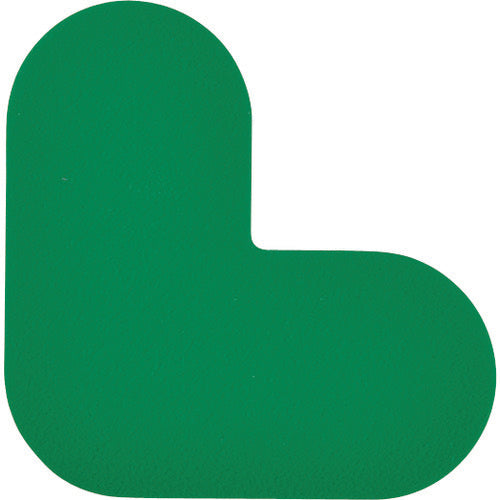 緑十字 路面表示ステッカー L型 緑 QCL-G 100×100mm 10枚組 PVC 403011 102-8513