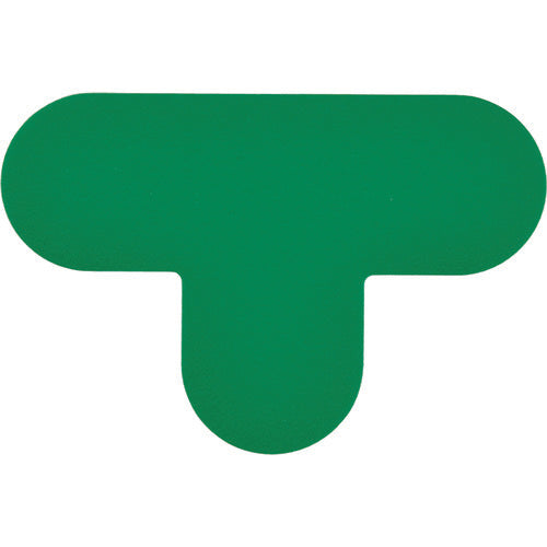 緑十字 路面表示ステッカー T型 緑 QCT-G 100×150mm 10枚組 PVC 403021 102-8519