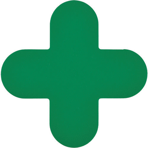 緑十字 路面表示ステッカー 十字型 緑 QCC-G 150×150mm 10枚組 PVC 403031 102-8525