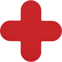 緑十字 路面表示ステッカー 十字型 赤 QCC-R 150×150mm 10枚組 PVC 403033 102-8527