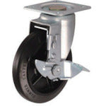 ハンマー 静音旋回式ゴム車輪(ナイロンホイール・ラジアルボールベアリング)150mm ストッパー付 413BBS-FR150 212-3495