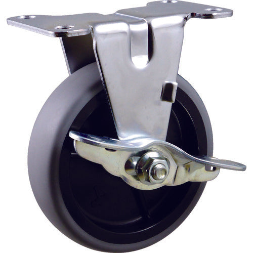 ハンマー Eシリーズ固定式エラストマー車輪(PPホイール)100mm ストッパー付 415ER-L100 856-9236