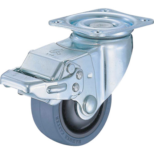 ハンマー 静音旋回式ゴム車輪(ナイロンホイール・ベアリング)65mm ストッパー付 417BBS-FR65 320-0337