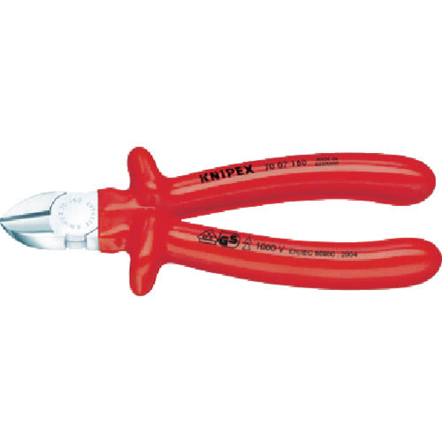 KNIPEX 絶縁1000V斜ニッパー 180mm 7007-180 835-6483