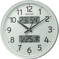 RHYTHM リズム 電波 壁掛け時計 温湿度計付き カレンダー 連続秒針 白 φ350x52 8FYA03SR03 157-8319