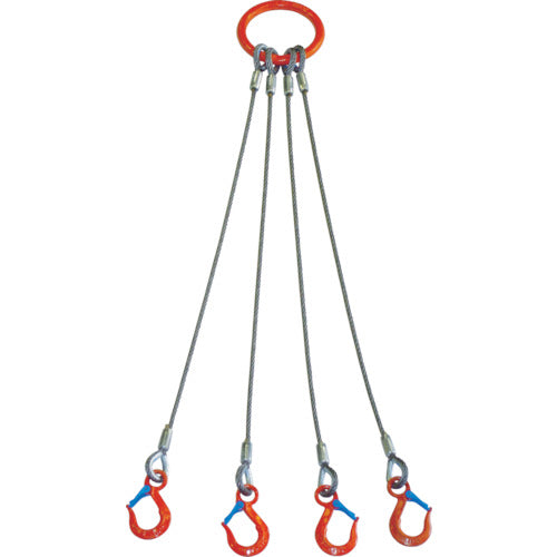 大洋 4本吊 ワイヤスリング 1.6t用×1m 4WRS 1.6TX1 473-0411