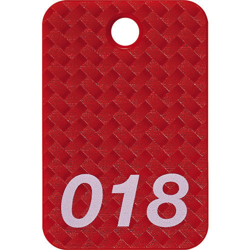 OP 番号札 四角 大 番号入り1～25 赤 (25枚入) BF-80-RD 149-1634