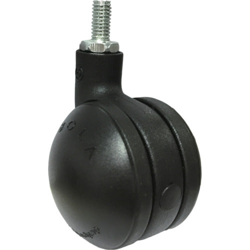 SAMSONG デザイン双輪キャスター「Bola」黒 ネジ 自在 50mm BOLA-T-50-BK 828-0220