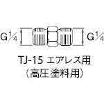 アネスト岩田 高圧塗料用継手 G1/4×G1/4 中間 TJ-15 283-6416