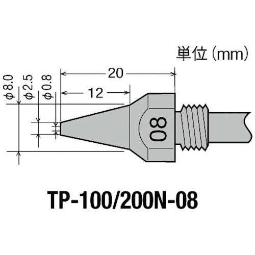 グット TP-100用 替ノズル φ0.8 TP-100N-08 819-9781