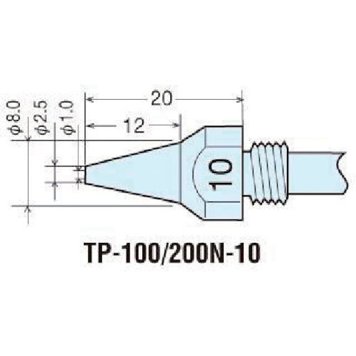 グット 替ノズルチップφ1.0mm (1本=1PK) TP-100N-10 305-9863