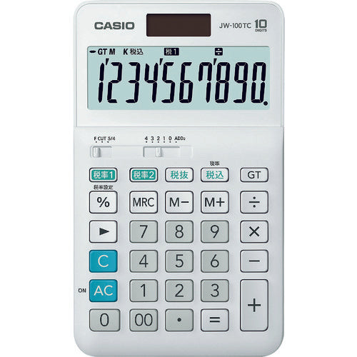 カシオ W税率電卓(ジャストタイプ) JW-100TC-N 161-5403